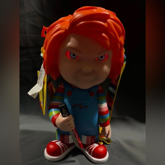 Chucky Popcorn Bucket NWT Light-up Voice Activated Video Universal Studios - Picture 7 of 7